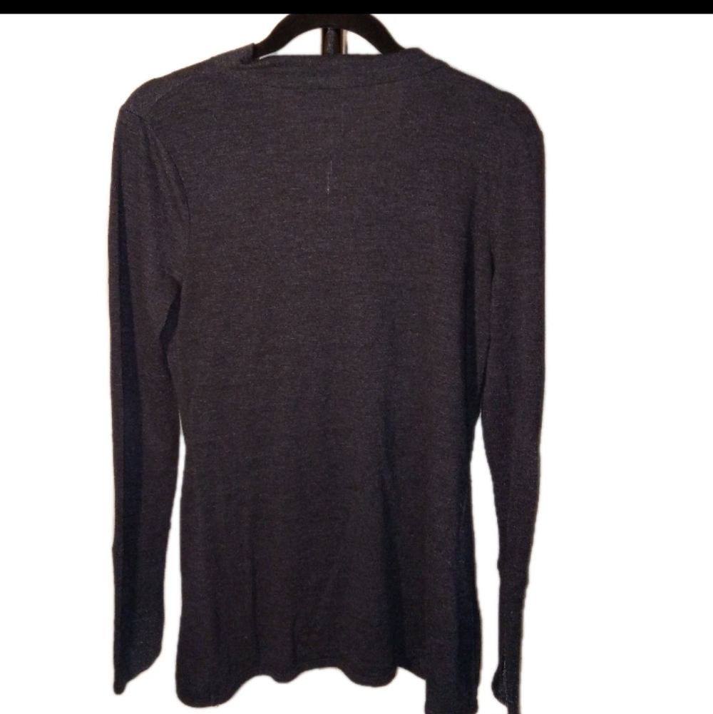 Lucy & Laurel Gray Knit Athletic Pullover Medium - Picture 2 of 9
